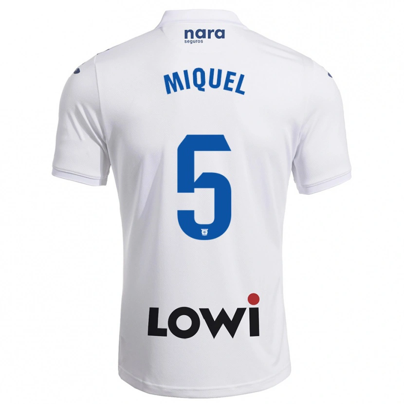 Danxen Niño Camiseta Ignasi Miquel #5 Blanco Marino 1ª Equipación 2025/26 La Camisa México