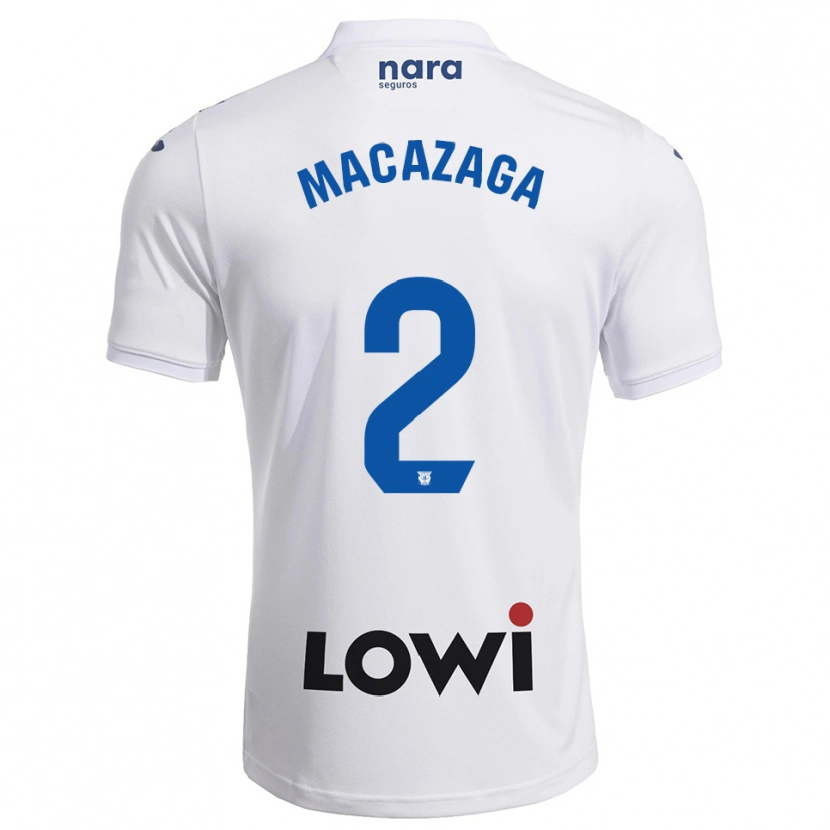 Danxen Niño Camiseta Lucas Macazaga #2 Blanco Marino 1ª Equipación 2025/26 La Camisa México