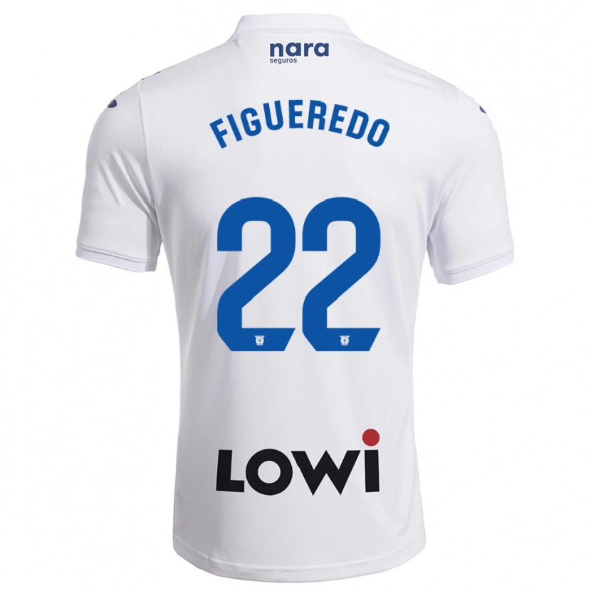 Danxen Niño Camiseta Sebastián Figueredo #22 Blanco Marino 1ª Equipación 2025/26 La Camisa México