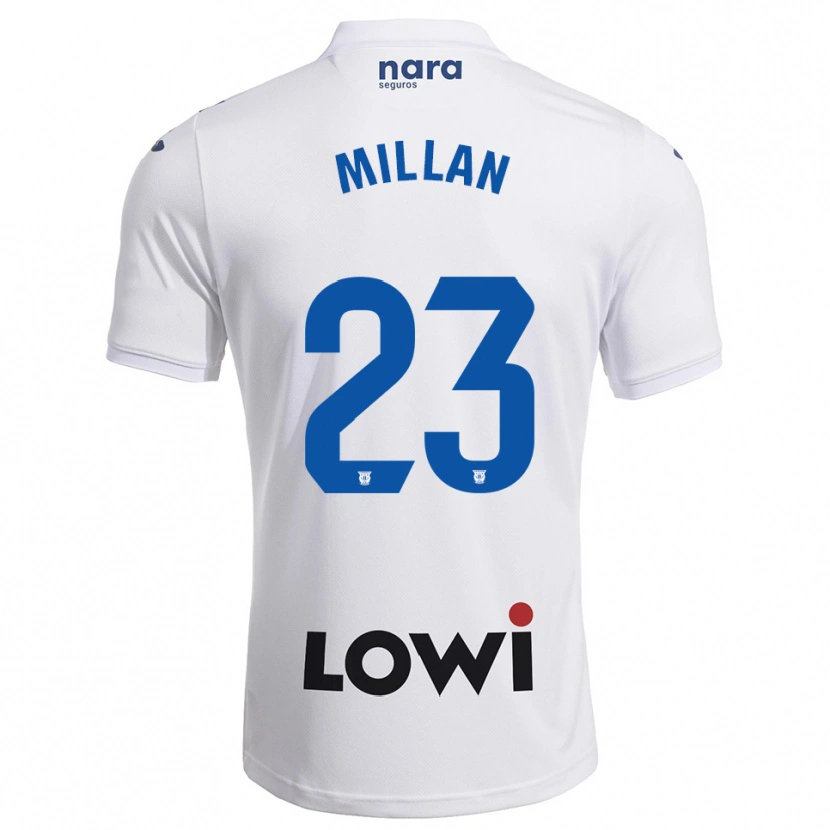 Danxen Niño Camiseta Álex Millán #23 Blanco Marino 1ª Equipación 2025/26 La Camisa México