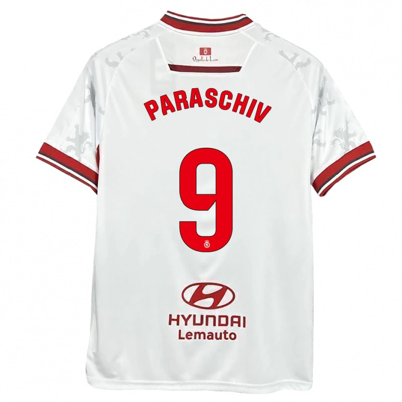 Danxen Niño Camiseta Daniel Paraschiv #9 Blanco Rojo 1ª Equipación 2025/26 La Camisa México