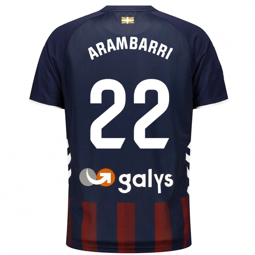 Danxen Niño Camiseta Aritz Arambarri #22 Azul Marino Rojo 1ª Equipación 2025/26 La Camisa México