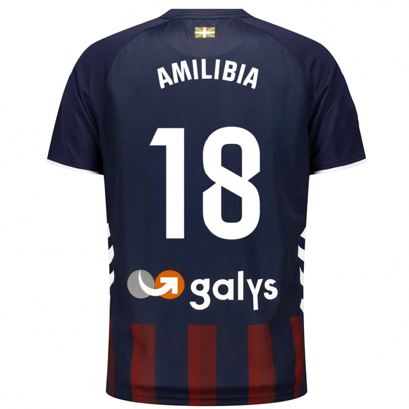 Danxen Niño Camiseta Anartz Amilibia #18 Azul Marino Rojo 1ª Equipación 2025/26 La Camisa México