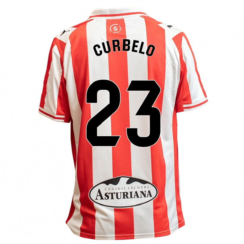Danxen Niño Camiseta Eric Curbelo #23 Blanco Rojo 1ª Equipación 2025/26 La Camisa México