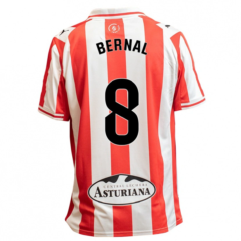 Danxen Niño Camiseta Jesús Bernal #8 Blanco Rojo 1ª Equipación 2025/26 La Camisa México