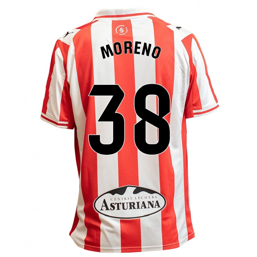 Danxen Niño Camiseta Gerard Moreno #38 Blanco Rojo 1ª Equipación 2025/26 La Camisa México