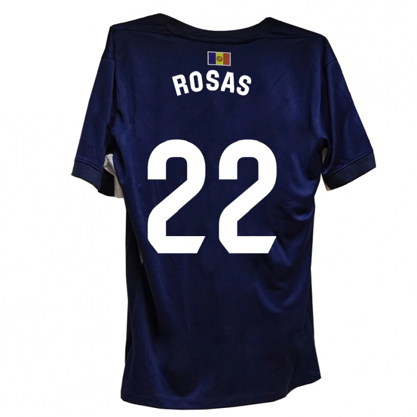 Danxen Niño Camiseta Berto Rosas #22 Azul Marino Blanco 1ª Equipación 2025/26 La Camisa México
