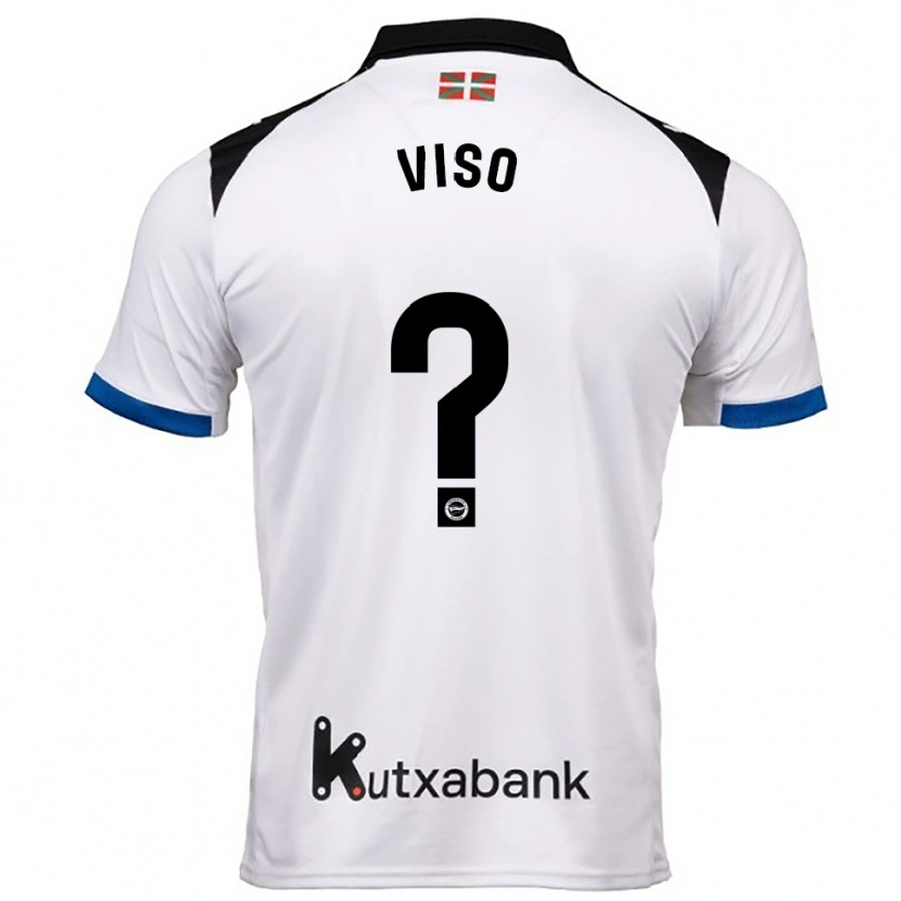 Danxen Niño Camiseta Carlo Viso #0 Blanco Azul 2ª Equipación 2025/26 La Camisa México