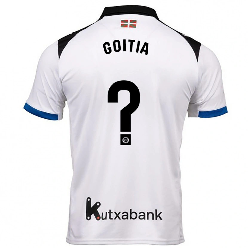 Danxen Niño Camiseta Pablo Goitia #0 Blanco Azul 2ª Equipación 2025/26 La Camisa México