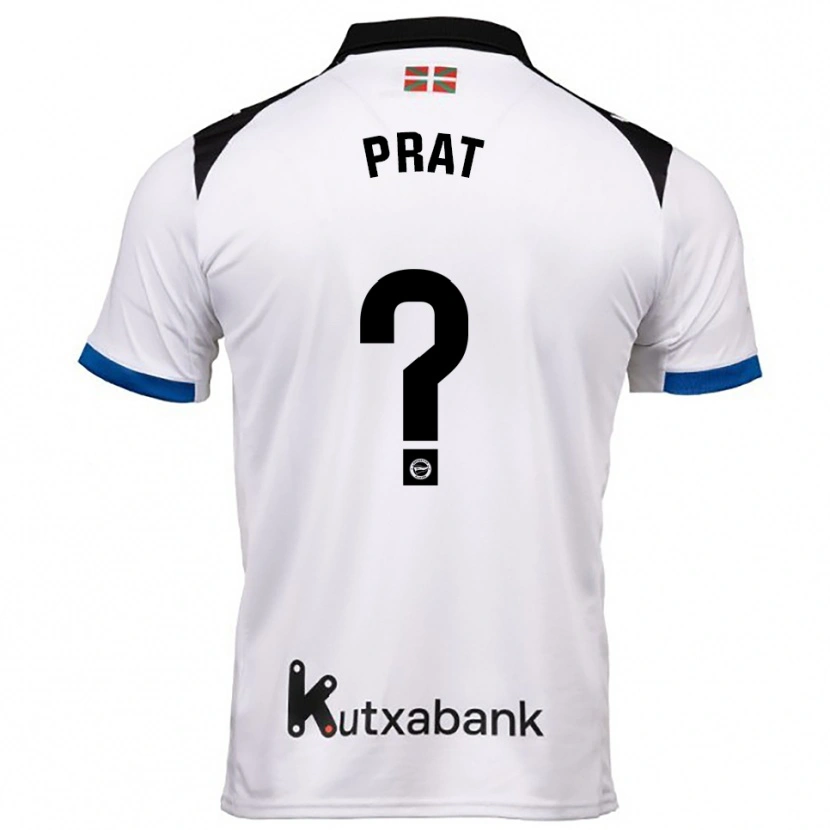 Danxen Niño Camiseta Jaric Prat #0 Blanco Azul 2ª Equipación 2025/26 La Camisa México