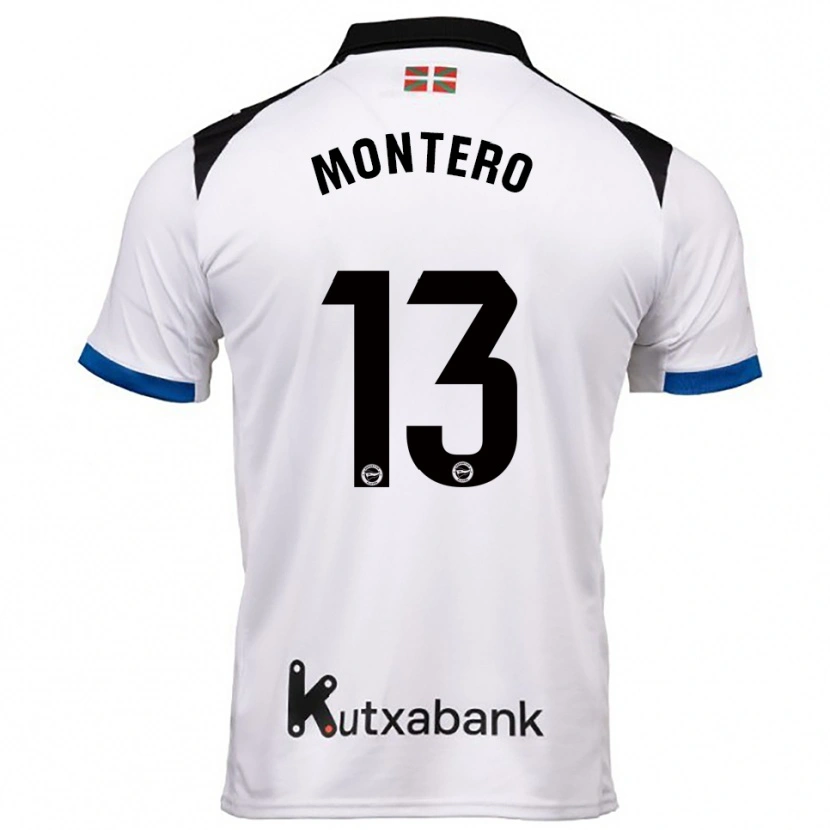 Danxen Niño Camiseta Rubén Montero #13 Blanco Azul 2ª Equipación 2025/26 La Camisa México