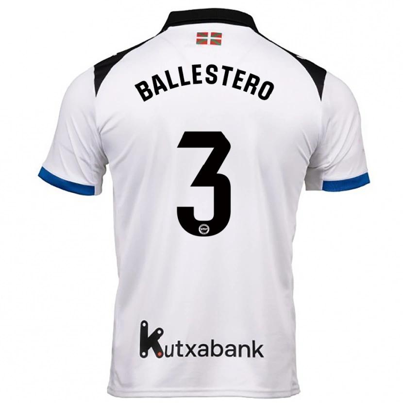 Danxen Niño Camiseta Carlos Ballestero #3 Blanco Azul 2ª Equipación 2025/26 La Camisa México