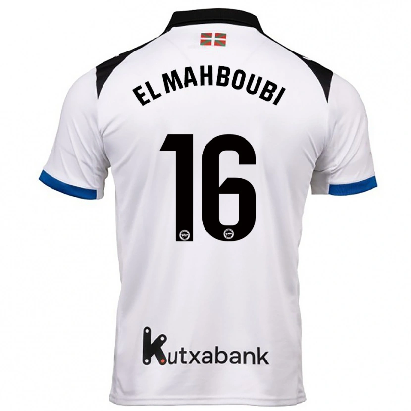 Danxen Niño Camiseta Sami El Mahboubi #16 Blanco Azul 2ª Equipación 2025/26 La Camisa México