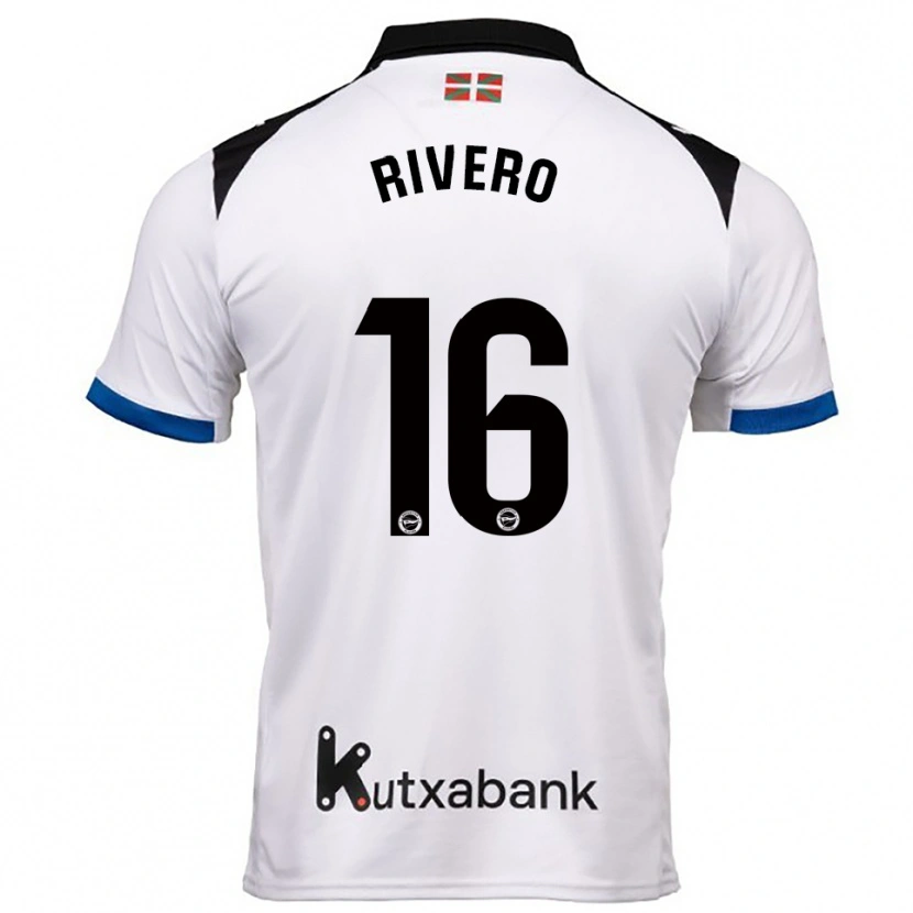 Danxen Niño Camiseta Almudena Rivero #16 Blanco Azul 2ª Equipación 2025/26 La Camisa México