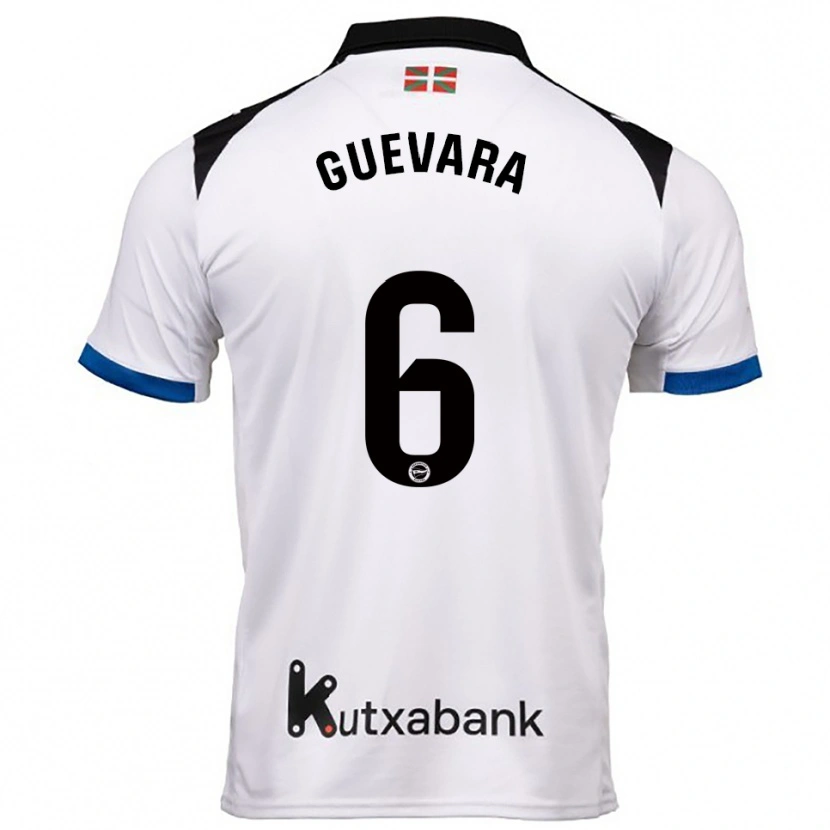 Danxen Niño Camiseta Ander Guevara #6 Blanco Azul 2ª Equipación 2025/26 La Camisa México
