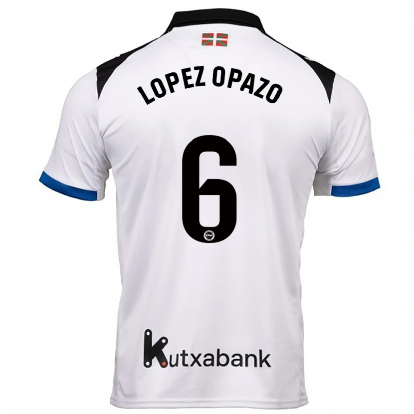 Danxen Niño Camiseta Nayadet Zulema Lopez Opazo #6 Blanco Azul 2ª Equipación 2025/26 La Camisa México