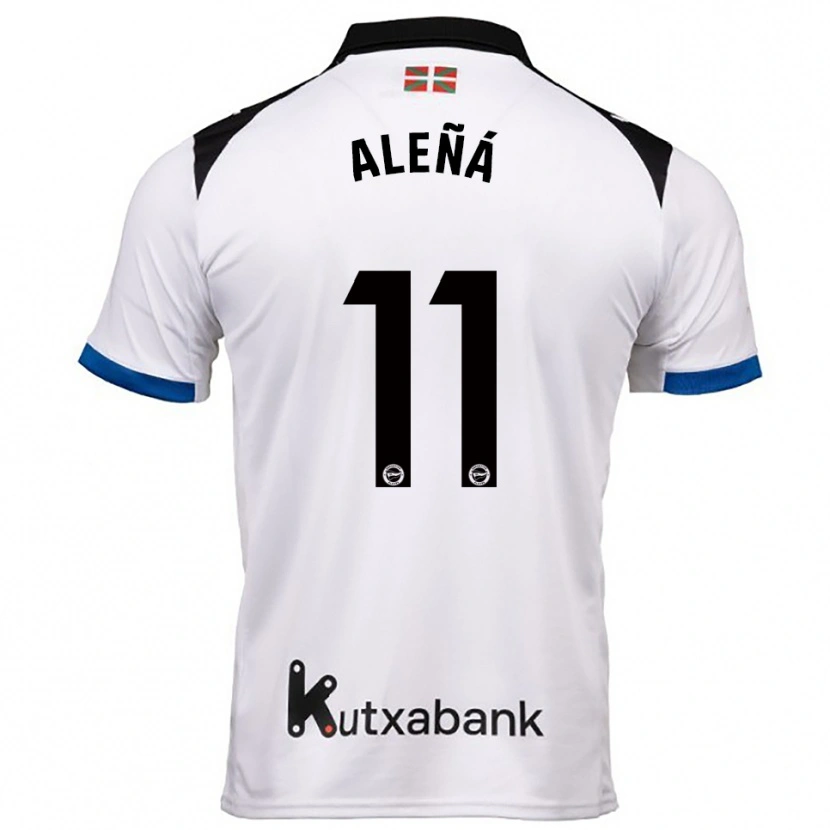 Danxen Niño Camiseta Carles Aleñá #11 Blanco Azul 2ª Equipación 2025/26 La Camisa México