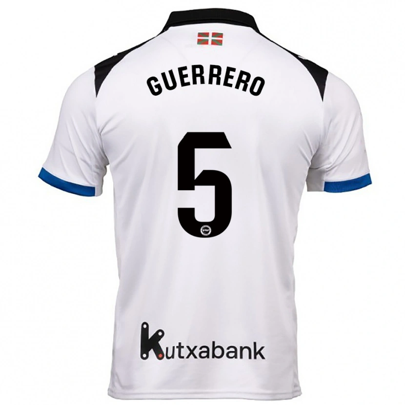 Danxen Niño Camiseta Ángel Guerrero #5 Blanco Azul 2ª Equipación 2025/26 La Camisa México