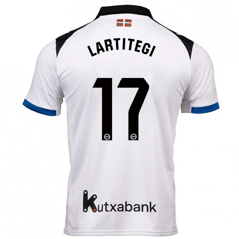 Danxen Niño Camiseta Julen Lartitegi #17 Blanco Azul 2ª Equipación 2025/26 La Camisa México