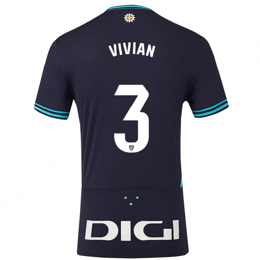 Danxen Niño Camiseta Dani Vivian #3 Azul Marino Celeste 2ª Equipación 2025/26 La Camisa México