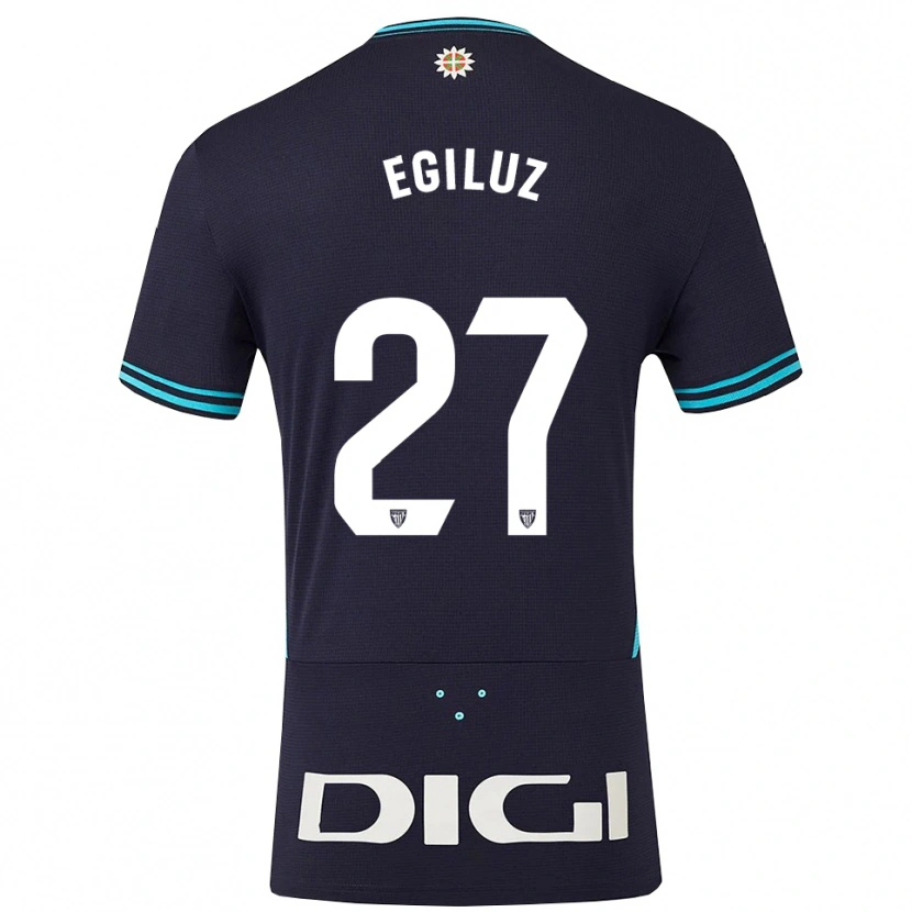 Danxen Niño Camiseta Unai Egiluz #27 Azul Marino Celeste 2ª Equipación 2025/26 La Camisa México