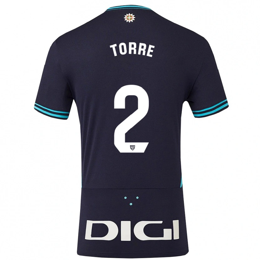 Danxen Niño Camiseta Maddi Torre #2 Azul Marino Celeste 2ª Equipación 2025/26 La Camisa México