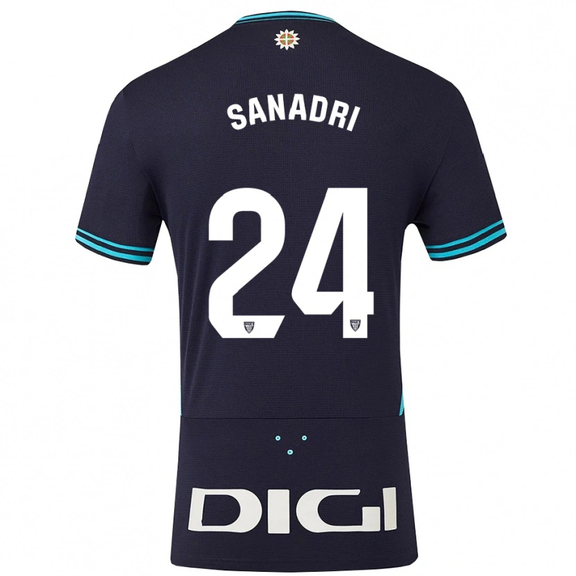 Danxen Niño Camiseta Sanadri #24 Azul Marino Celeste 2ª Equipación 2025/26 La Camisa México