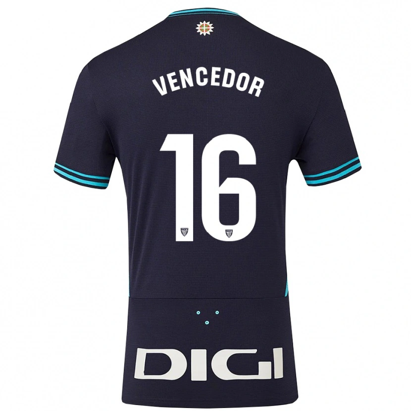 Danxen Niño Camiseta Unai Vencedor #16 Azul Marino Celeste 2ª Equipación 2025/26 La Camisa México
