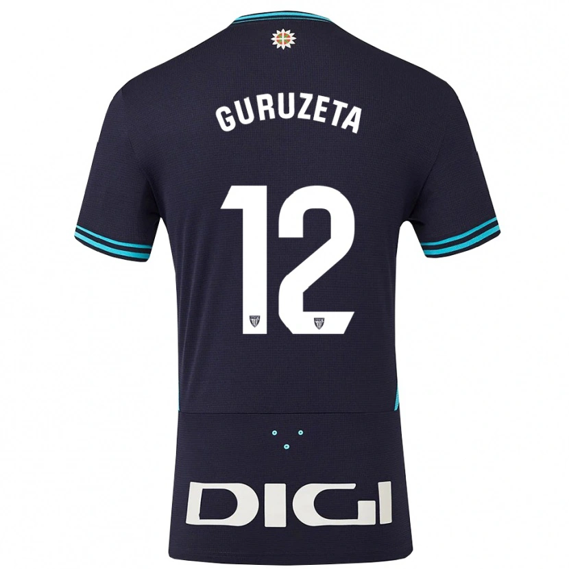 Danxen Niño Camiseta Gorka Guruzeta #12 Azul Marino Celeste 2ª Equipación 2025/26 La Camisa México