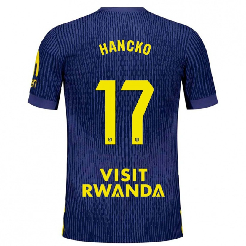 Danxen Niño Camiseta Dávid Hancko #17 Azul Marino Amarillo 2ª Equipación 2025/26 La Camisa México