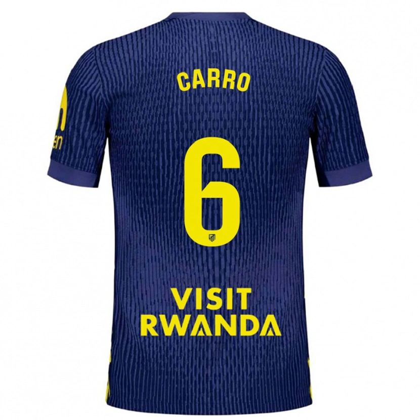 Danxen Niño Camiseta Mikel Carro #6 Azul Marino Amarillo 2ª Equipación 2025/26 La Camisa México