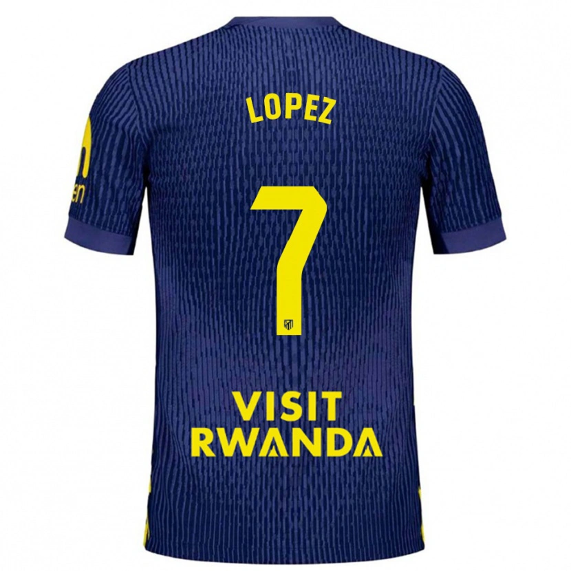 Danxen Niño Camiseta Maitane Lopez #7 Azul Marino Amarillo 2ª Equipación 2025/26 La Camisa México