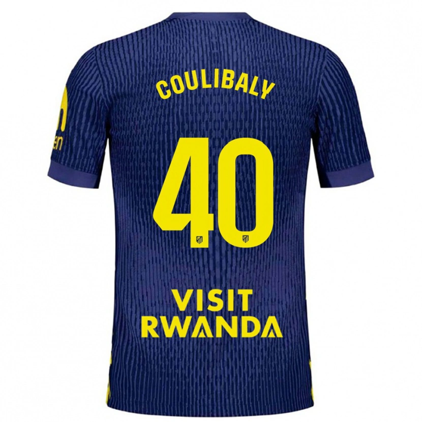 Danxen Niño Camiseta Izan Coulibaly #40 Azul Marino Amarillo 2ª Equipación 2025/26 La Camisa México