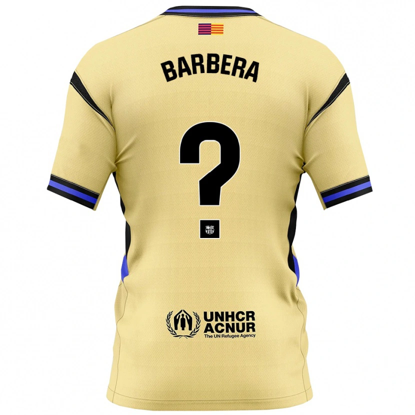 Danxen Niño Camiseta Victor Barbera #0 Amarillo Negro 2ª Equipación 2025/26 La Camisa México