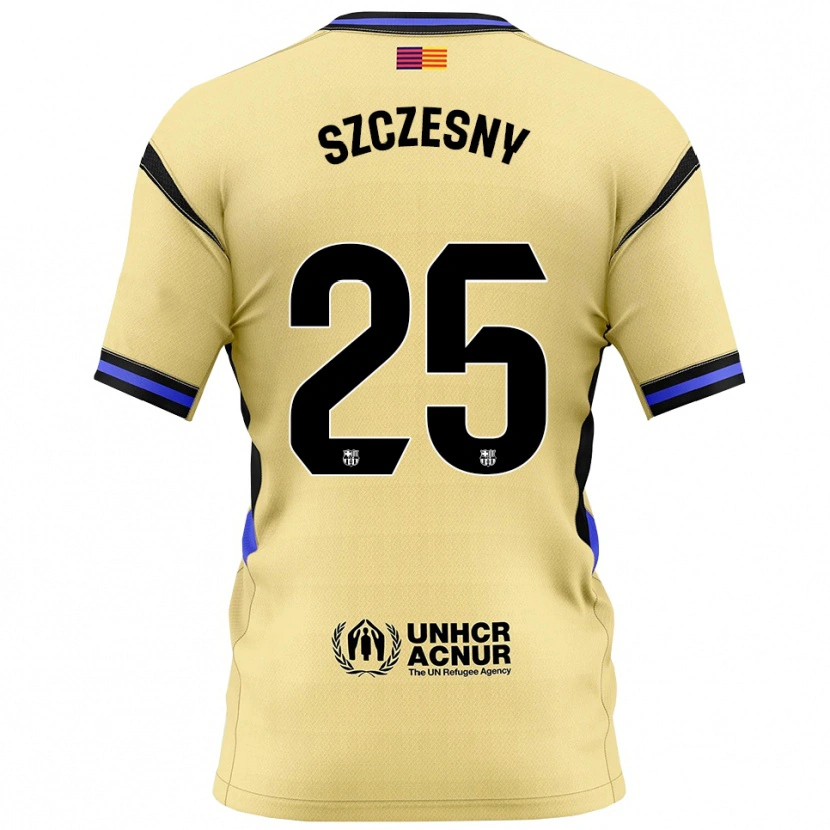 Danxen Niño Camiseta Wojciech Szczesny #25 Amarillo Negro 2ª Equipación 2025/26 La Camisa México