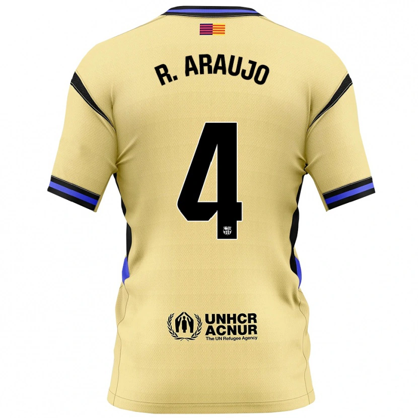 Danxen Niño Camiseta Ronald Araujo #4 Amarillo Negro 2ª Equipación 2025/26 La Camisa México