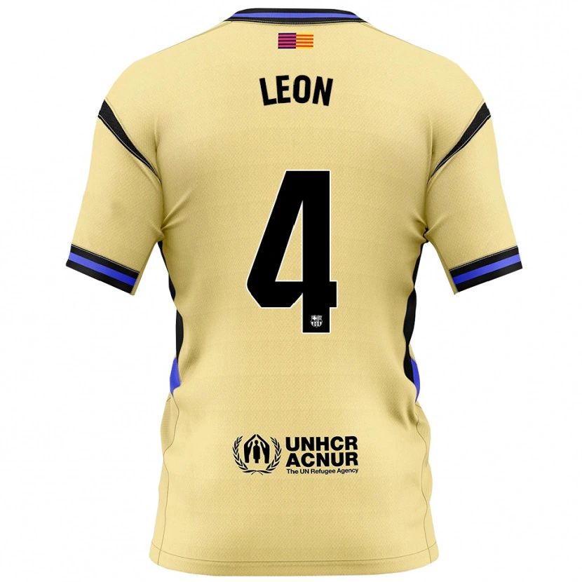 Danxen Niño Camiseta Maria Pilar Leon #4 Amarillo Negro 2ª Equipación 2025/26 La Camisa México