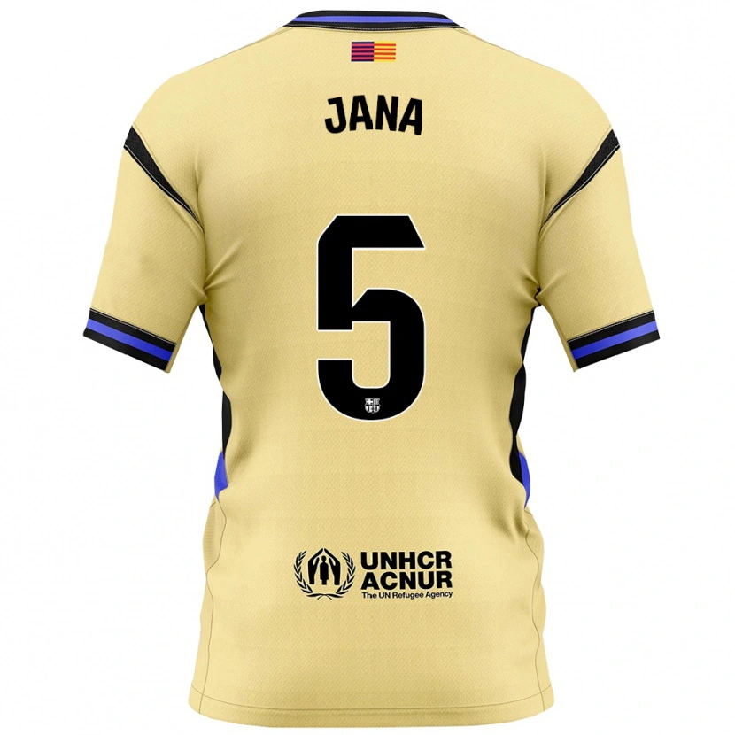 Danxen Niño Camiseta Jana Fernández #5 Amarillo Negro 2ª Equipación 2025/26 La Camisa México