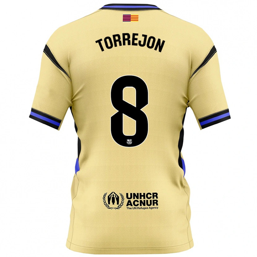 Danxen Niño Camiseta Marta Torrejon #8 Amarillo Negro 2ª Equipación 2025/26 La Camisa México