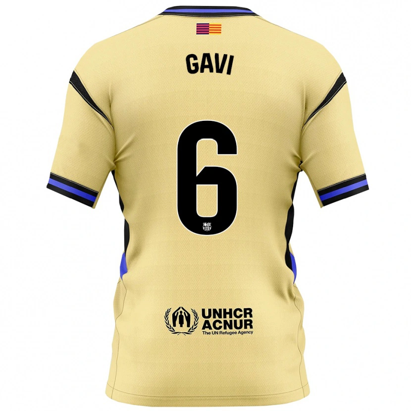 Danxen Niño Camiseta Gavi #6 Amarillo Negro 2ª Equipación 2025/26 La Camisa México