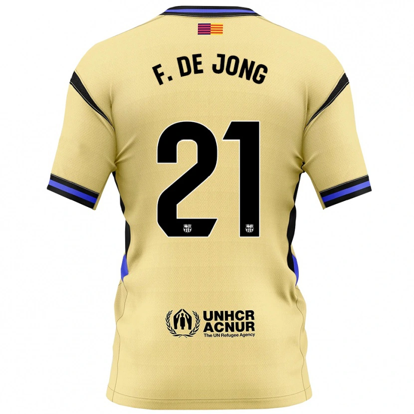Danxen Niño Camiseta Frenkie De Jong #21 Amarillo Negro 2ª Equipación 2025/26 La Camisa México