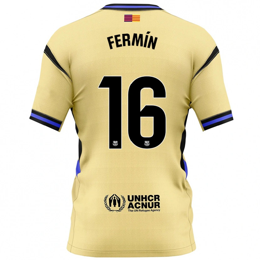 Danxen Niño Camiseta Fermín López #16 Amarillo Negro 2ª Equipación 2025/26 La Camisa México