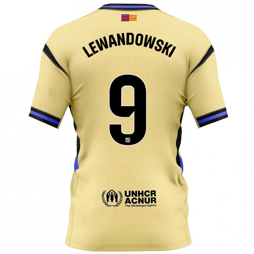 Danxen Niño Camiseta Robert Lewandowski #9 Amarillo Negro 2ª Equipación 2025/26 La Camisa México