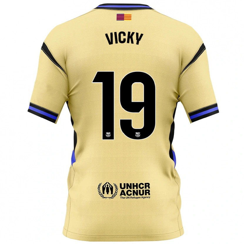 Danxen Niño Camiseta Vicky López #19 Amarillo Negro 2ª Equipación 2025/26 La Camisa México