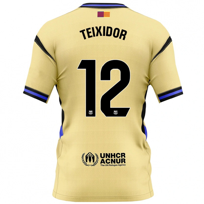 Danxen Niño Camiseta Nil Teixidor #12 Amarillo Negro 2ª Equipación 2025/26 La Camisa México