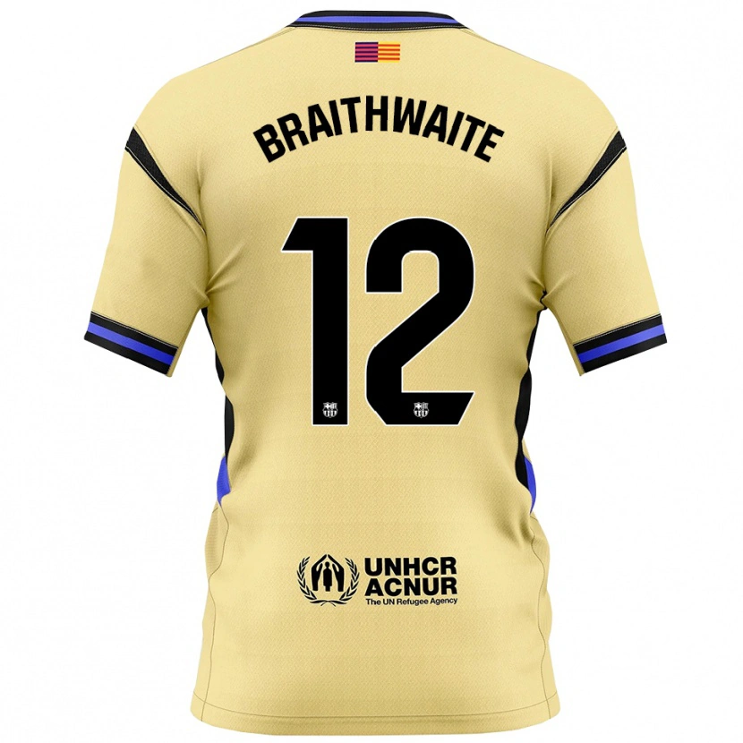 Danxen Niño Camiseta Martin Braithwaite #12 Amarillo Negro 2ª Equipación 2025/26 La Camisa México