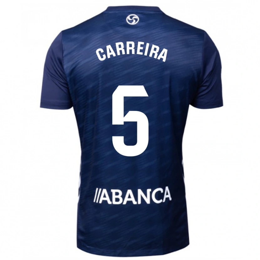 Danxen Niño Camiseta Sergio Carreira #5 Azul Marino Blanco 2ª Equipación 2025/26 La Camisa México