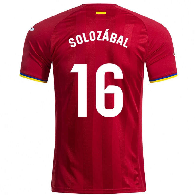 Danxen Niño Camiseta Hugo Solozábal #16 Rojo Amarillo Azul 2ª Equipación 2025/26 La Camisa México