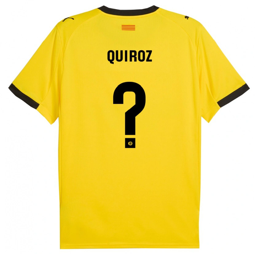 Danxen Niño Camiseta Alejandro Quiroz #0 Amarillo Negro 2ª Equipación 2025/26 La Camisa México