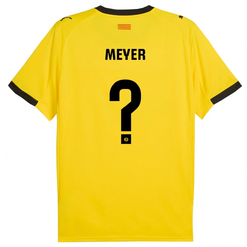 Danxen Niño Camiseta Romeo Meyer #0 Amarillo Negro 2ª Equipación 2025/26 La Camisa México